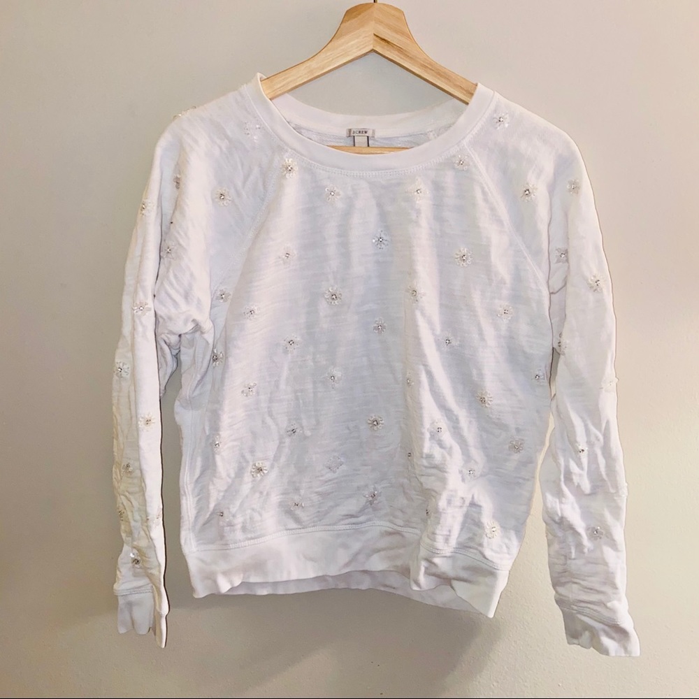 J. Crew Beaded Crewneck Sweater Sweatshirt